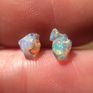 Opal Earrings, Large Opal Studs Earrings, Raw Stone, Raw Gemstone Earrings, October Birthstone, Ethiopian Welo Opals image 5