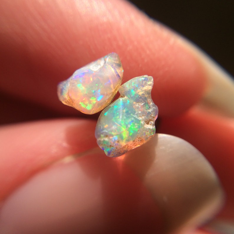 Opal Earrings Large Opal Studs Earrings Raw Stone Raw image 1
