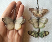 Grampo de cabelo de borboleta, Grampo de cabelo de borboleta, Grampo de cabelo de borboleta, Grampos de cabelo de floresta, Borboleta de algodão, Borboleta de organza de seda, Grampos de cabelo de tecido