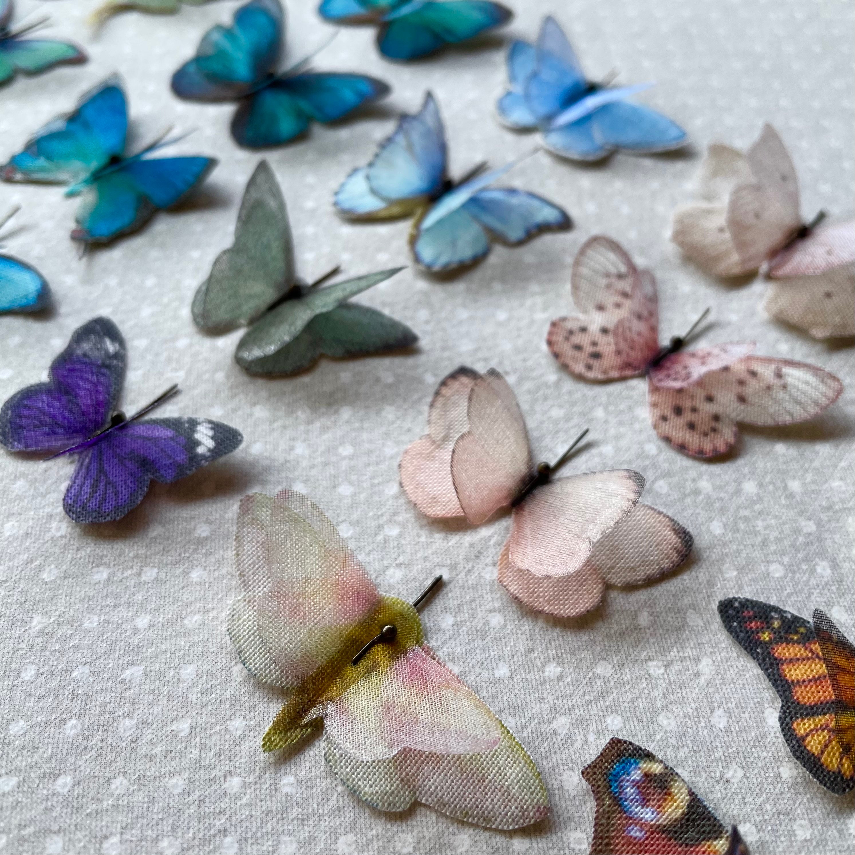 Fabric Butterfly Butterfly Set Cotton Butterfly Silk Etsy
