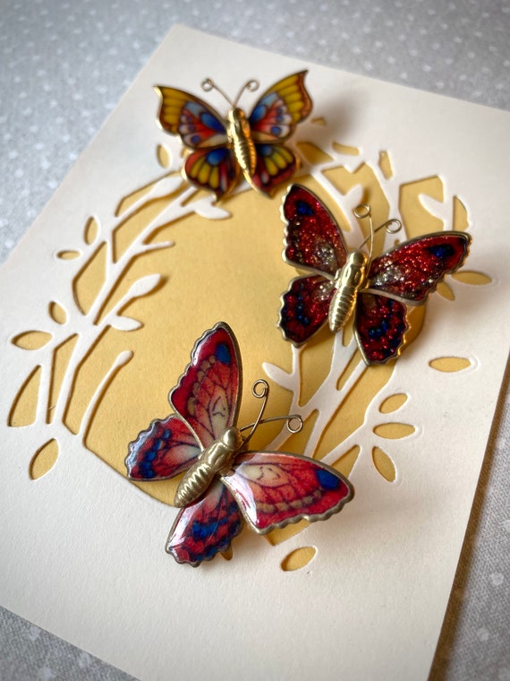 Vintage Butterfly Pin, Vintage Butterfly Brooch, … - image 9