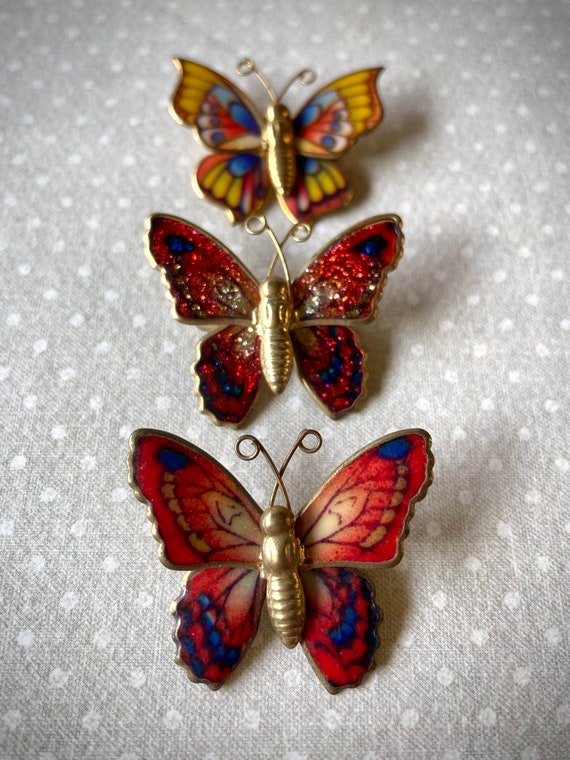 Vintage Butterfly Pin, Vintage Butterfly Brooch, … - image 10