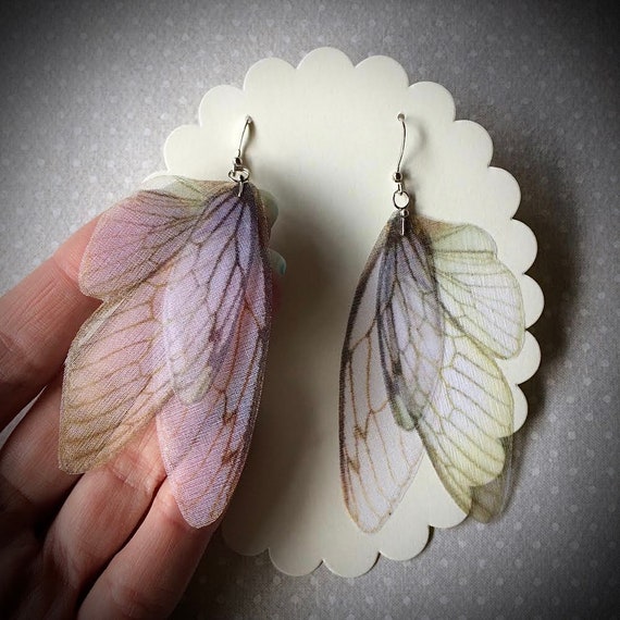 Butterfly Earrings Cicada Wings Earrings Moth Wings Earrings
