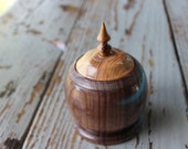 Wood Container-Trinket Holder-Hand Turned Container-Walnut Cherry Container-Custom Wooden Trinket Container-Free Shipping