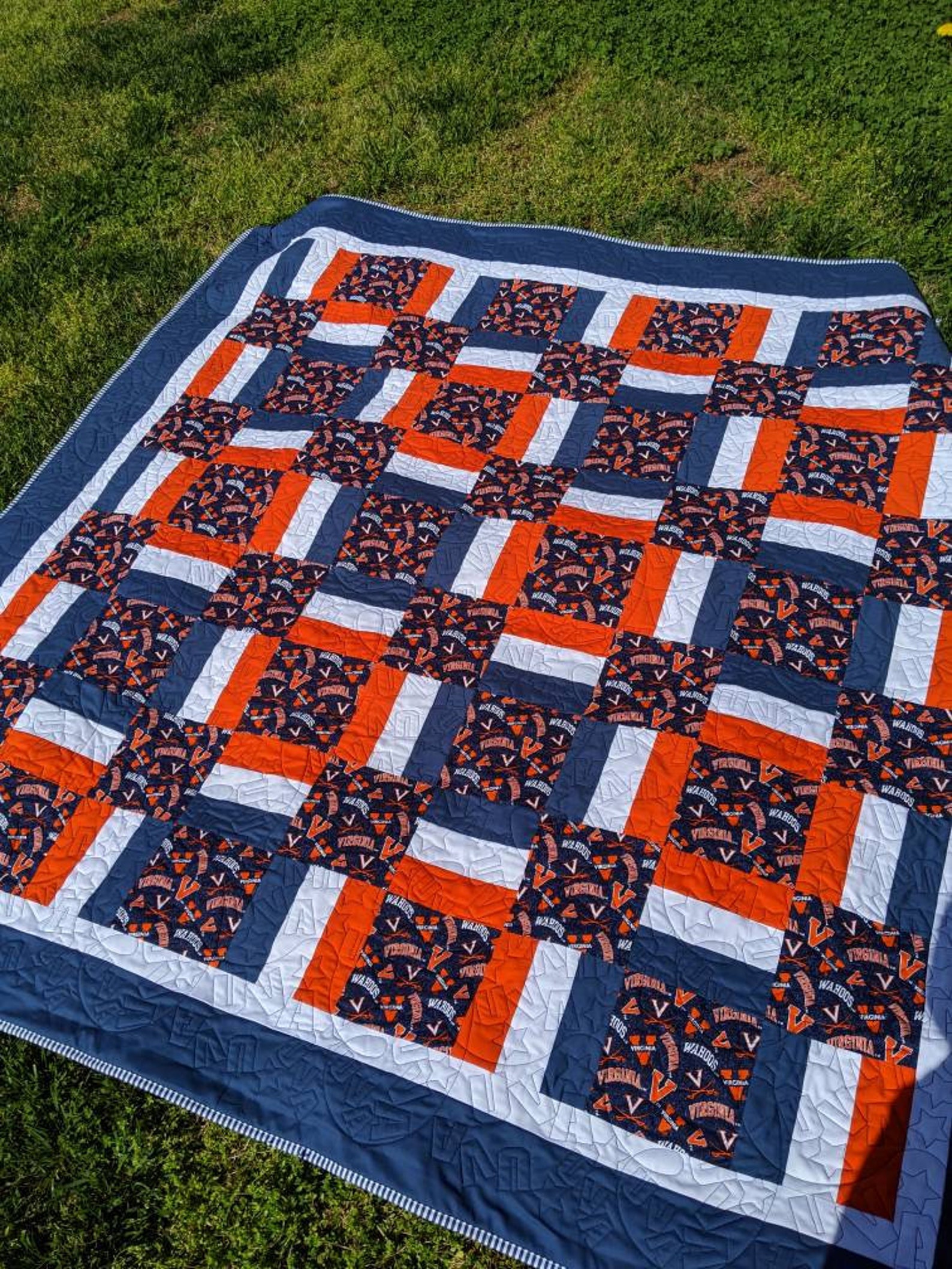 Custom Collegiate QuiltLarge Throw QuiltCollege Lap Tailgate Etsy