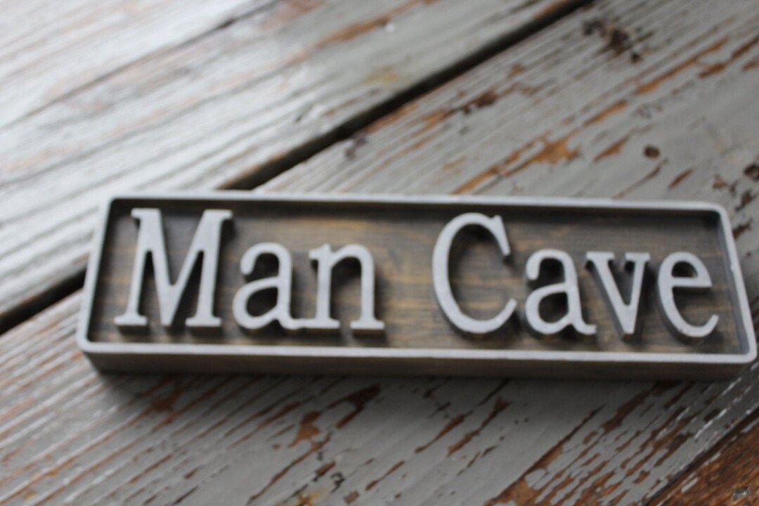 Man Cave Wood Sign, Custom Handcrafted Wood Sign, Pine Wood 3