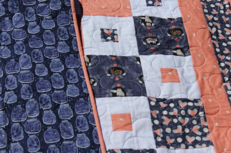 Forest Animal Quilt-Child-Kid-Baby Quilt-Quilt with Animals-Modern Baby Quilt-Free Shipping