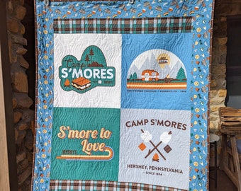 Smore's Camp Quilt-Hershey Quilt-Hershey Smore's Love - Throw Size Quilt-Free Shipping