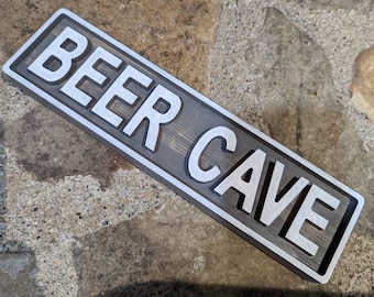 Beer Cave Sign-Wood Sign-Custom Handcrafted Wood Sign-Free Shipping