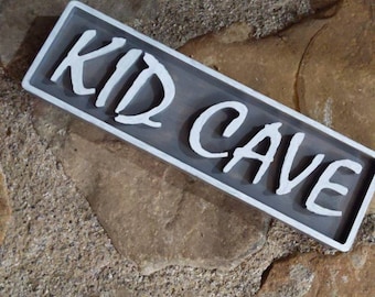 Kid Cave Sign-Wood Sign-Custom Handcrafted Wood Sign-Free Shipping