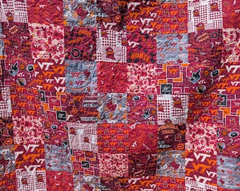 Virginia Tech Tailgate Quilt, Virginia Tech Handmade Quilt, Collegiate Quilt,