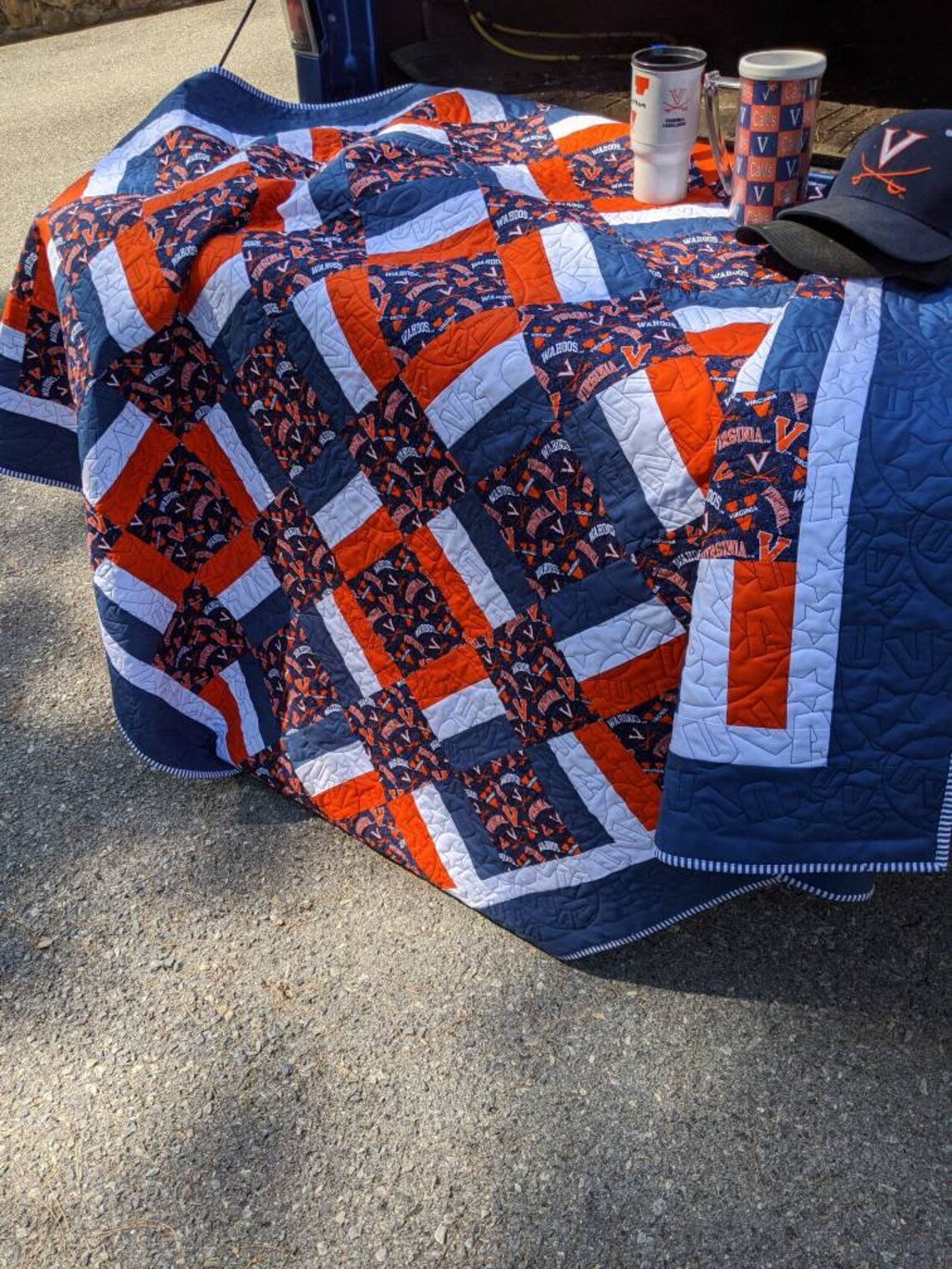 Custom Collegiate QuiltLarge Throw QuiltCollege Lap Tailgate Etsy