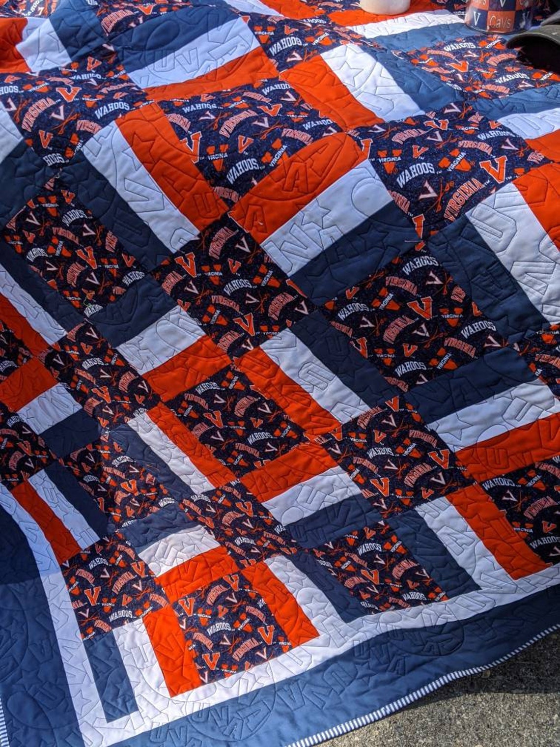 Custom Collegiate QuiltLarge Throw QuiltCollege Lap Tailgate Etsy
