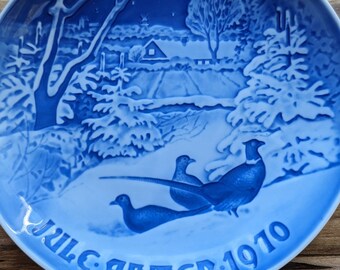 1970-1978 Bing & Grondahl Copenhagen Porcelain Christmas Plates-Hand Painted Vintage Plates-Free Shipping