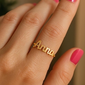 Personalized Script Name Ring: 18k Gold or Sterling Silver