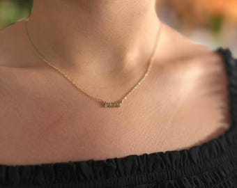 Personalized Nameplate Necklace - Custom Sterling Silver, Gold & Rose Gold Jewelry Gift for her