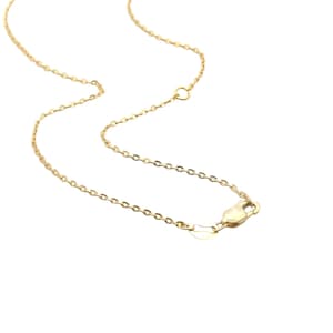 May include: A gold chain necklace with a lobster clasp closure.