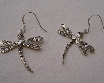 Aretes / Pendientes Libélula De Origami En Plata .925 | Meses Sin Interés