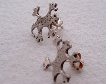 Pendientes salamandra mini con palo / Salamander post earrings