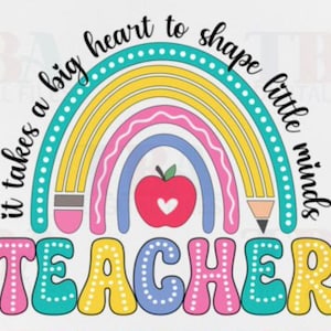 Lehrer Regenbogen PNG Zurück zu Schule Punkte Regenbogen Lehren Liebe Inspirieren Lehrer Sublimation Designs Downloads Regenbogen Zurück zu Schule PNG Lehrer