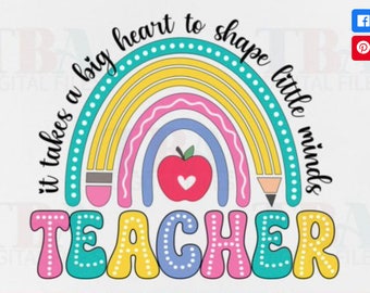 Arc-en-ciel de professeur PNG points de la rentrée arc-en-ciel pour enseigner Love Inspire professeur sublimation designs téléchargements arc-en-ciel de la rentrée scolaire PNG professeur