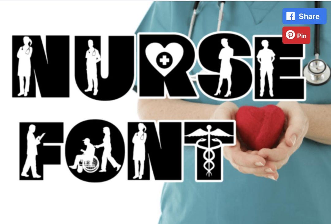 Nurses Week Script Font Nurse Font Nurse Alphabet Font Nurse Font Nurse Doodle Nurse SVG Nurse ...