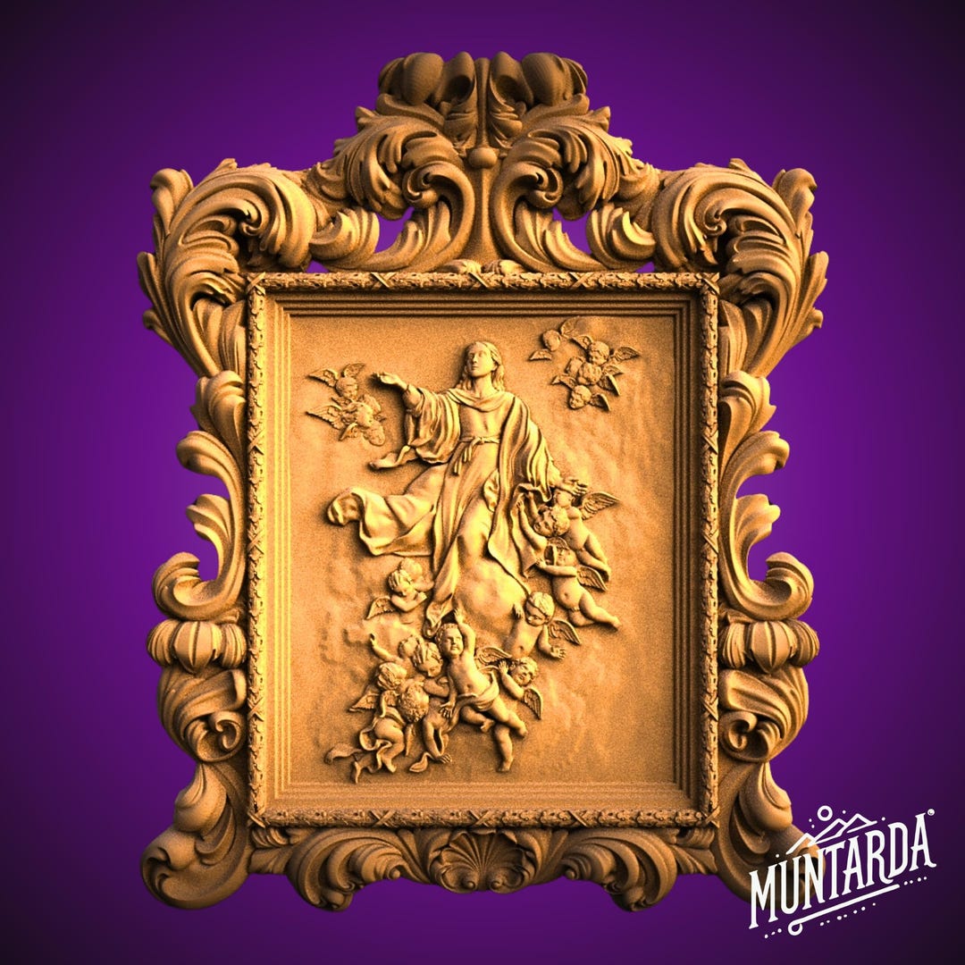 Angel With Cherubs: STL Model for 3D CNC Router Angelic Scene Wall Art Google Drive Download - Etsy