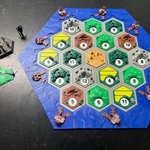 Catan Base Game with Magnets Custom Made 3D Printed !