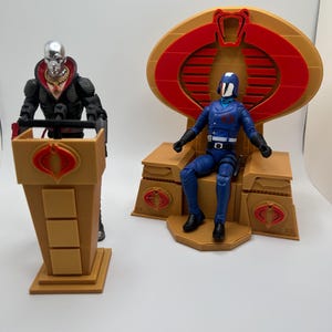 Cobra Throne and Podium Gold Classified 1:12 Scale 3D Printed - Combo Bundle!