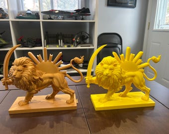 Persian Lion and Sun 3D Printed