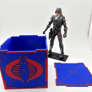 GI Joe Cobra Classified Scale Storage Cube 3D Print - 2 Color