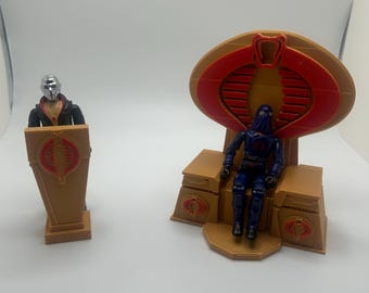 GI Joe Cobra Throne/Podium GOLD ARAH 1:18 Scale 3D Printed - Combo Bundle!