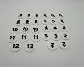 Catan 3D Printed Hex Numbers Set