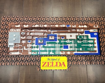 Original Legend of Zelda Map 3D Printed - LARGE 3ft x 1.5 ft