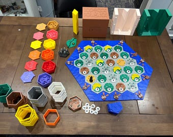 Catan 5/6 PLAYER Base Game with Magnets 3D Printed - UPDATED!