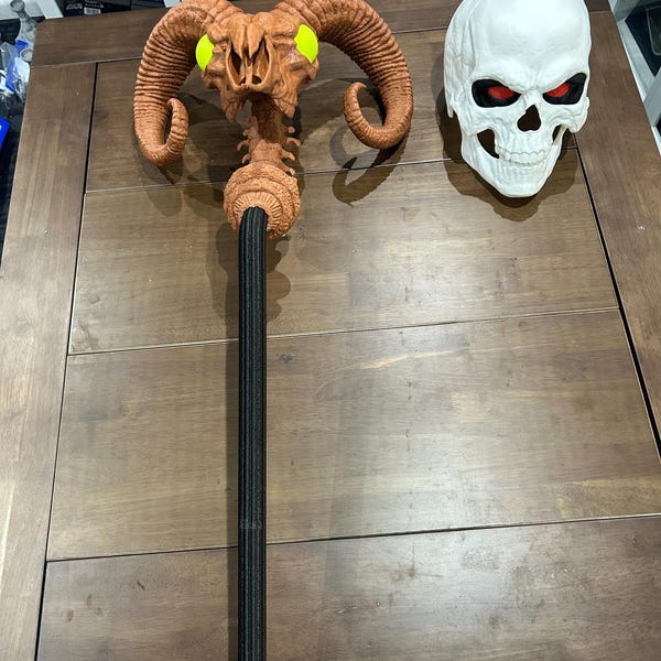 He-Man MOTU Skeletor Mask & Staff imprimé en 3D - Grandeur nature