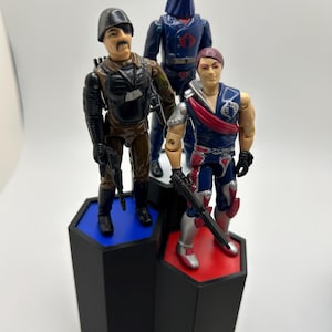 Action Figure Hexagon Stand 1:18 Scale 3D Print - Tall Version - Choose Colors!