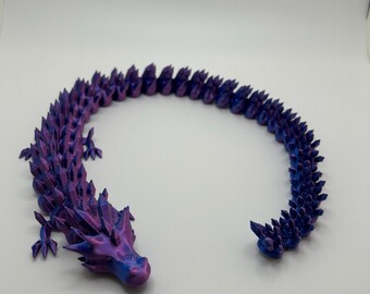 3D Printed Articulated Dragon - Multicolored, Over 1 Foot!