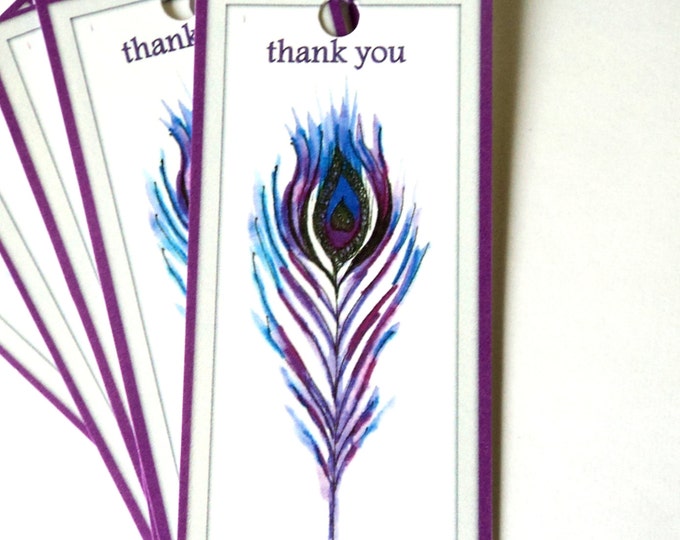 6 Tags Thank You Note Gift Party Favor Beautiful Purple Etsy