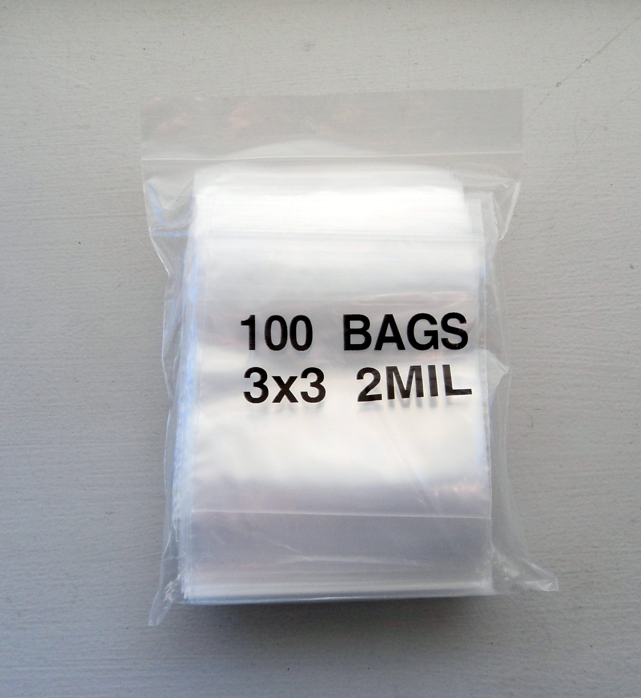 100 Plastic AntiTarnish Zip Bags 3x3 Clear 2Mil NEW 