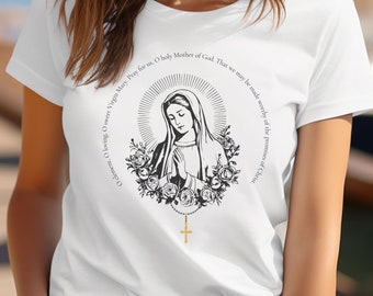 T-shirt Comfort Colors Mother Mary, katholiek christelijk T-shirt