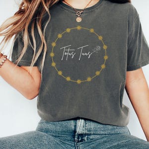Totus tuus T-shirt, Comfort Colors T-shirt, Catholic T-shirt, Totally yours, Woman&#39;s Catholic gift, Saint John Paul II, Jesus T-shirt