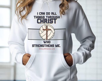 Volleyball digital file PNG and SVG, Christian Athlete, Motivational Volleyball Shirt, Jesus Shirt, Philippians 4:13, Sports apparel