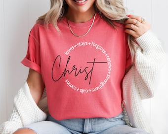 Comfort Colours Christ T-shirt met print, christelijk T-shirt