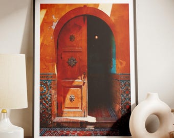 Moroccan Door Photography Print: Boho Home Decor (Digital Download)