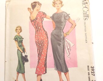 McCalls's 3927 Vintage 1950s Misses Fitted Dress Pattern Sewing Pattern