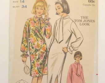 Butterick 3257 Vintage 1960s Misses Lingerie Sewing Pattern Size 14 Slim Shift and Slim Pajama Pants