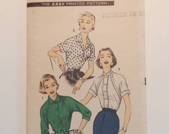 Advance 8058 Size 12 Vintage 1950s Misses Blouse Sewing Pattern