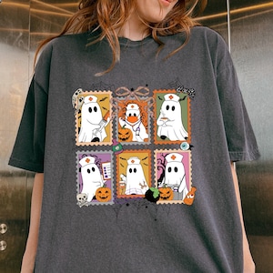 Halloween Labor And Delivery Nurse Shirt, Comfort Halloween L&D Nurse Tee, Cute Ghost Labor Delivery Tshirt, Spooky L And D Nurse Gift