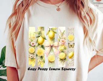 Lemon Graphic Tee: Coquette Bow, Preppy Summer Shirt
